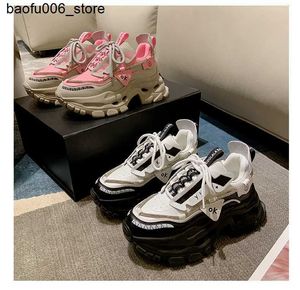 Casual Shoes Shoes Womens Sneakers With Platform Tennis Female Woman-shoes Thick Sole Fashion Trainers Colorful 2023 Heels Roses Casual Leis Q240320