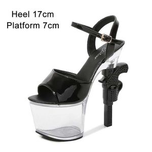 Kleid Schuhe Stripper Pole Dance High Heels Sexy Frauen Transparente Sandalen Hochzeit 2020 Pistole Ferse Weibliche H240321L1FP89JU