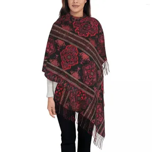 Halsdukar vintage traditionell marockansk bohemisk matta Tassel Scarf Women Soft Boho Shawl Wrap Ladies Winter Fall