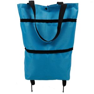Storage Bags Shopping Pulley Bag Reusable Grocery Foldable Folding Trolley With Wheels Laundry