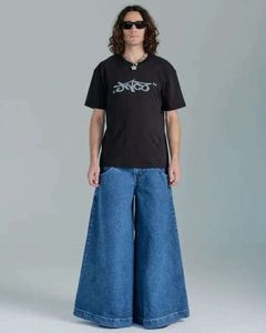 Мужские джинсы Jnco Backgy Y2K Mens Hip Hop Pockets Blue Vintage Denim Pants Harajuku Gothic Blowers Skateboard Winter01 481