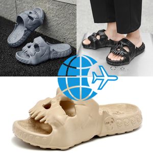 2024 kreative Schädel Hausschuhe Sommer Männer Frauen Hausschuhe Neuheit Outdoor Strand Sandalen Nicht-slip Indoor Hause Rutschen Paare Schuhe GAI