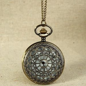 Pocket Watches FOB Vintage Bronze Tone Spider Web Design Chain Pendant Life Waterproof Men's Watch Birthday Anniversary Gift 345f