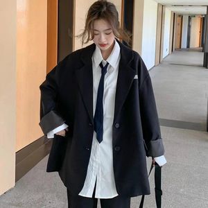 Women's Suits Oversize Blazer Women Suit Korean Chic Black Casual Coat Streetwear Loose Jackets Solid Clothing Student Coats