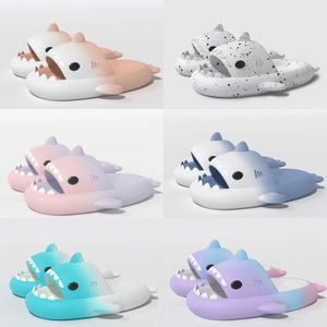 Top quality shoes woman sandal Summer Shark Slippers Shark Slides Thick Soled Shoes Kids flat sandals Gradient Flip Flops GAI 36-45