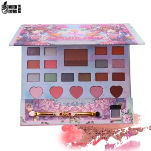 Sombra moda paleta de sombra 26 cores fosco paleta de sombra glitter sombra de olho conjunto de maquiagem anime japonês cosméticos com escova