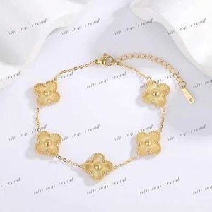 Collana/orecchini/braccialetto di lusso in acciaio inossidabile con trifoglio, set di gioielli con quadrifoglio color oro alla moda per donna