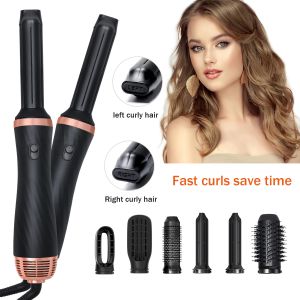 Trockner neuer Stil heißer Luftpinsel Professioneller Haartrockner Styler 6 in 1 Salon leistungsstarker Haartrockner negativer Ion Glätter Haar Locken