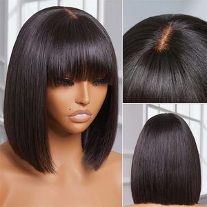 天然頭皮ショートボブレース頭毛のかつら女性のための人間の髪骨骨髪の髪の毛髪の髪の毛180％密度