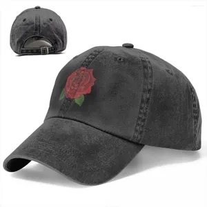 Ball Caps Red Rose Denim Baseball Cap Walentynki Gym Trucker Hat Hat Summer Drop para modne logo