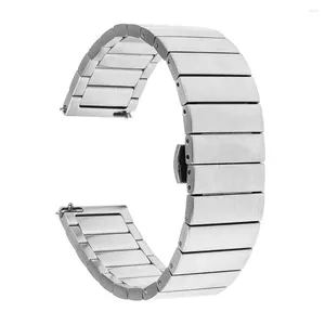 Watch Bands 2024 High Quality Sport Silver Stainless Steel Wrist Bracelet For Huawei Watches Push-Buttion Hidden Clasp Replacement