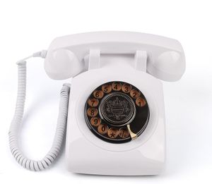 Bröllopsgästbok Rotary Phone, Antique Audio Guest Book Phone för bröllop, årsdagar, engagemang, bekännelser, bröllopsgästbok Alternativ (White)