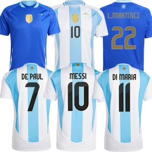 New Argentina 3 star Soccer Jerseys Commemorative Fans Player Version MESSIS DYBALA DI MARIA MARTINEZ DE PAUL MARADONA Kids Kit Men 2024 Copa America Cup Camisetas