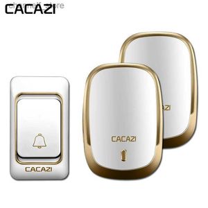 DOORBELLS CACAZIインテリジェントワイヤレスドアベルDCバッテリー駆動型防水ホーム電話ベル200mリモートコントロールコードレスリング36ベルサウンド4 Rollsy240320