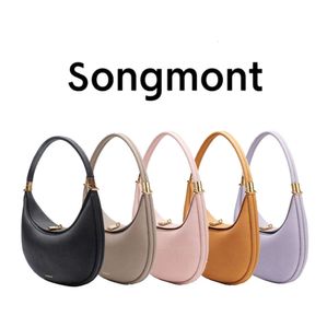 Designer Bag Half Moon Crescent Songmont Luna For Womens Luxury Handbag Men Cross Body axelband totes rosa plånbok kalvskinn till och med färgglad koppling