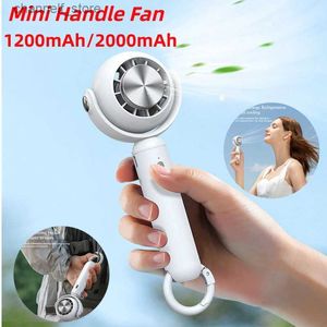 Electric Fans Portable Mini Handheld Fan USB Charging Small Brushless Fan 1200/200mAh Cute Cooling Table Fan Summer Air Cooler Sports FanY240320