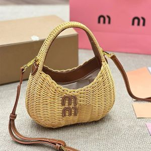 Projektant Top Handlde Hobo Straw Bags Fashion Womens Crossbody Torby Nowe 2024 Małe tkaninowe torebki na plażę