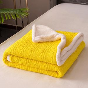 Blankets Spring Bedspread On The Bed Thickened Single Student Dormitory Solid Color Knitted Air Conditioning Blanket Office