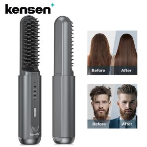 Irons Kensen Wireless Professional Hair Starten Brush Electric Heat Comb Curler Hair Antiscald Fast Heat Brush Styling Tool