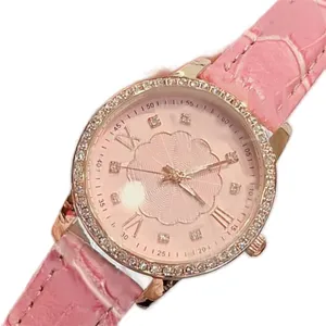 Fashion designer watches for women quartz battery leather 904l stainless steel strap moissanite watch rose gold yellow green round dial wristwatch with box sb069 C4