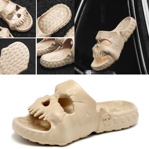 2024 Populära positiva Eva-skor Skull Fötter Tjock Sole Sandals Summer Beach Men's Shoes Breattable Slippers Gai Size 40-45