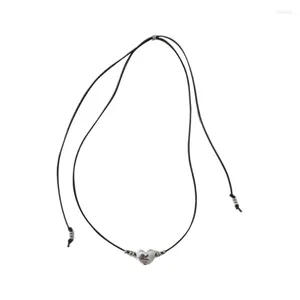 Pendant Necklaces Fashion Sliding Heart Necklace Unique Adjustable Chain For Women Girl Long Ornament