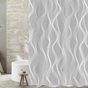 Duschgardiner polyester tyg gardin vattenbeständig med 12 ringar maskin tvättbar badrumsdekoration snabbtorkning