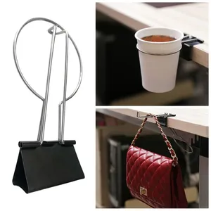 Kitchen Storage Metal Table Cup Holder Clip Desk Tool Organizers Fixed Clamp Tableside Rack