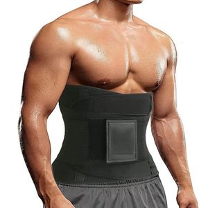 Midja cincher trimmer män midja tränare bälte tillbaka support wrap fitness gym kropp shaper bälte bantning magen korsett träning bälte 240306