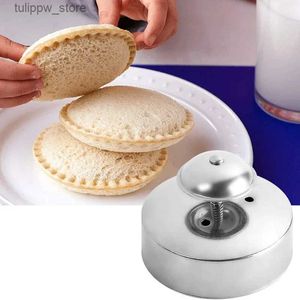 Bakning Mögel Hamburger Pie Sealer Mögel Bröd Runda rostfritt stål DIY Sandskärare Bakning av stål Sandskärning av tätningsform L240319