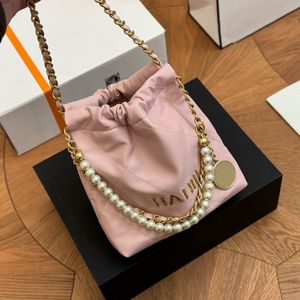 Designer Mini 22 Garbag Bag Women Tygväska 20 cm Guldmynt Lyxig handväska Cross Body Shoulder Bag Stringmynt Purse Underarm Bag Matelasse Chain Evening Clutch