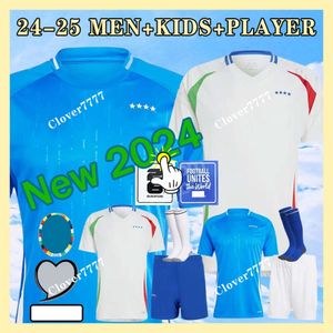 ItaLYs 24 25 Soccer Jersey Maglia Italia 2024 Euro Cup 2025 National Team Football Shirt Men Kids Kit Full Set Italian 125th Years Anniversary Home Away CHIESA player