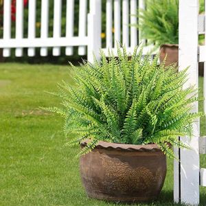 Decorative Flowers Artificial Plants Realistic Uv Resistant Ferns Branches For Indoor Outdoor Decor 12 Pack Of Reusable Plastic Home