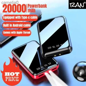 Cell Phone Power Banks PowerBank 20000mAh LED digital display flash external battery suitable for iPhone 12 13 Promax mirror screen portable PowerBankC24320