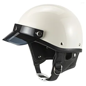 Motorcycle Helmets Retro Half Helmet Men Face Scooter Cafe Racer DOT Approved Motocross Solid Accessories