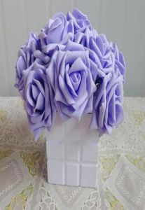 Purple Color 100p Dia7cm Artificial Simulation PE Foam EVA Camellia Rose Wedding Christmas Bridal Flower3053107