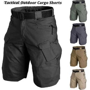 Mäns shorts utomhusvaror Militära män Taktiska shorts Sommarvattentäta stadshorts vandringsläger Pants Multi Pocket Plus Size Handing Travel L240320