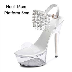 Dress Shoes platform shoes summer sandals gladiator heels Pole Dance New High-heeled Sandals Clear High Heels Diamonds Womens Striper H2403212T9W536V