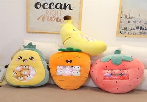 Plush Toy Creative Snack Pillow En påse med snacks Strawberry Avocado Doll Banana Carrot Children039S Gift259i6730161