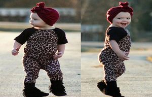 Bebek kızlar kısa kollu leopar romper çocuk tulumları toddler giyim sevimli bebek bodysuit butik onesies kıyafetler8251638