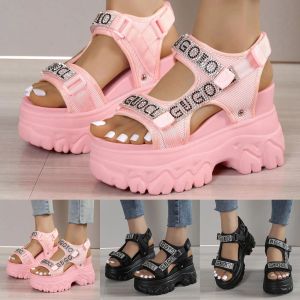 Sandals New Summer Thick Sole Cake Shoes High Heels Platform Dress Sandals Sandals for Women Dressy Size 11 Women Fashion Sandals Flat