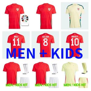 2024 2025 Galler Futbol Forması Balya Wilson Allen Ramsey Erkek Çocuk Kiti 24 25 Dünya Milli Takım Kupası Rodon Vokes Ev Futbol Gömlek Kısa Kollu Yetişkin Üniformaları