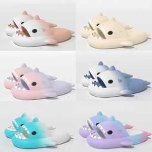 High quality shoes woman sandal Summer Shark Slippers Shark Slides Thick Soled Shoes Kids flat sandals Gradient Flip Flops GAI 36-45