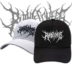 Gotisk gata punk frauen baseball cap bomull mode broderi utomhussporter y2k svarta mössor män kvinnor mjuka snapback pappa hattar