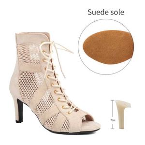 Dress Shoes Girls Latin Dance Modern Womens Salsa High Top Sandals Hall Fashion Sexy Heel Suede BootsDMIW H240321