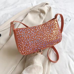 Totes Sequins Bag PU Leather Crossbody Bags For Women 2024 Shoulder Messenger Female Travel Handbags And Purses
