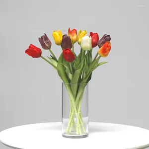 Dekorative Blumen, 2 Stück, Tulpen-Simulationsblume, Tischdekoration, Pografie-Requisiten, Wohnzimmer, Zuhause, Anziehen, Hochzeit, Hoja, künstlich