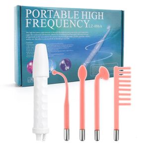 RU High Frequency Skin Therapy Wand Machine Portable Electrode Wand Electrotherapy for Acne Treatment Skin Tighten WrinkleReduce 240312