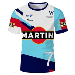Męskie koszulki 2024 Summer New F1 Formuła 1 Drużyna Williams Sporty sportowy na szyję duża rozmiar krótkiego rękawu T-shirt rozrywka na świeżym powietrzu