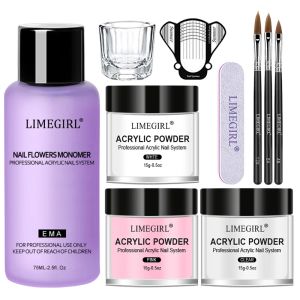 Lippenstift Acrylpulver Set Professionelles Nagel Kit Kristallschnitzer Nagelkunst Gel Dekorationen Nagelverlängerung Anfänger Acryl Maniküre Set